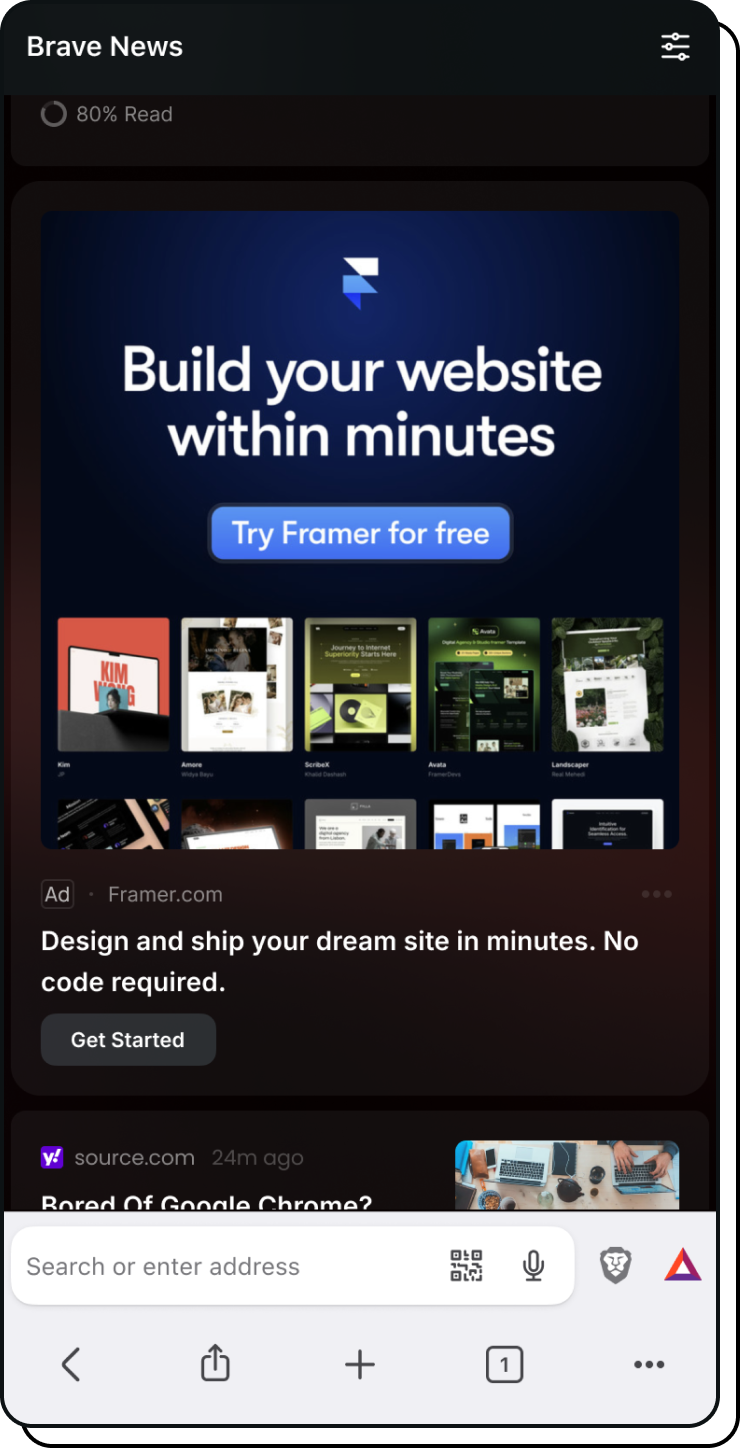 Brave Search results page