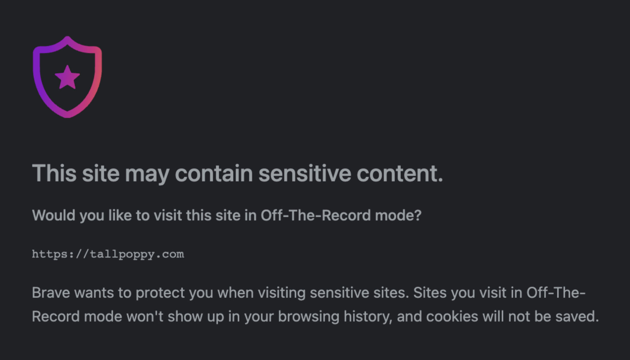 怪しい可能性のあるサイトにアクセスした際に表示されるOTR